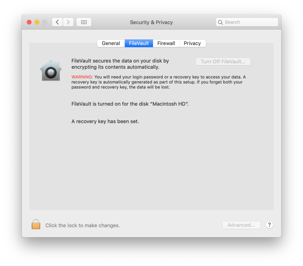 Speed Up Mac - Turn Off FileVault