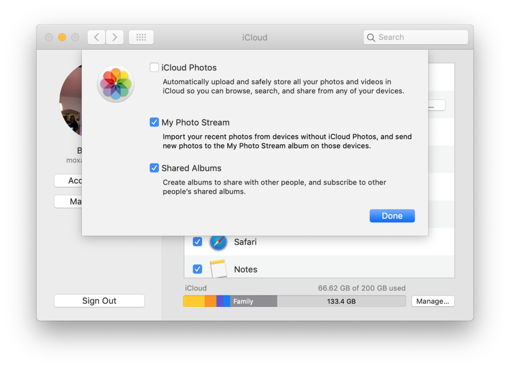 Speed Up Mac - Turn Off Photo Sharing on iCloud